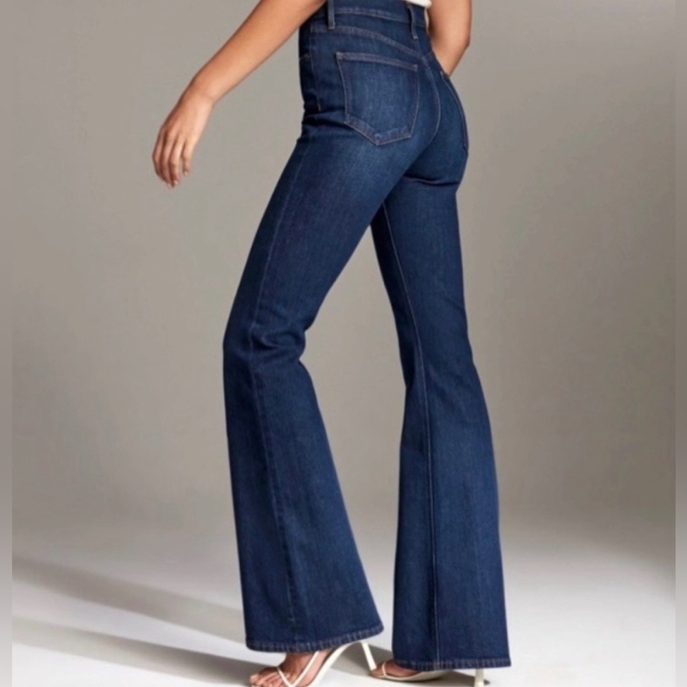 Denim Forum Aritzia The Marianne Flare Size 24 Dark Wash Jeans Buttonfly